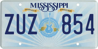 MS license plate ZUZ854