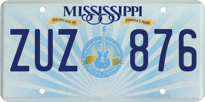 MS license plate ZUZ876