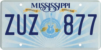MS license plate ZUZ877