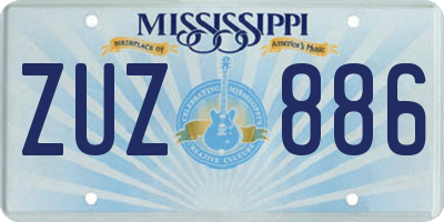 MS license plate ZUZ886