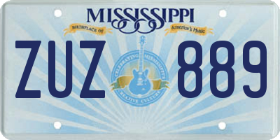 MS license plate ZUZ889