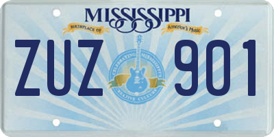 MS license plate ZUZ901