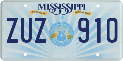 MS license plate ZUZ910