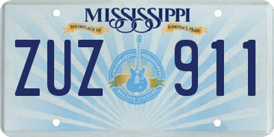 MS license plate ZUZ911