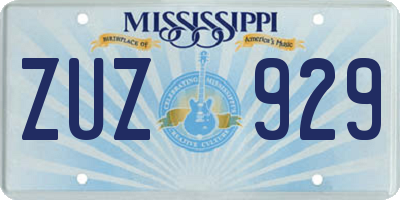 MS license plate ZUZ929