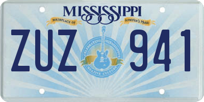 MS license plate ZUZ941