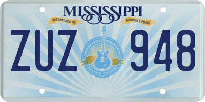 MS license plate ZUZ948