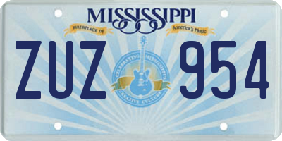 MS license plate ZUZ954