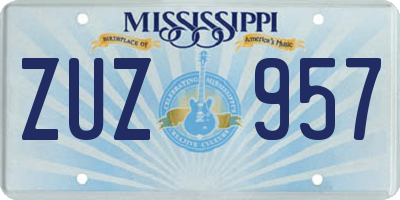 MS license plate ZUZ957
