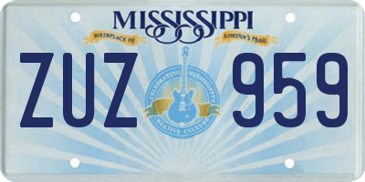 MS license plate ZUZ959