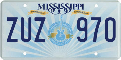 MS license plate ZUZ970