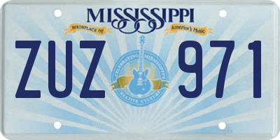 MS license plate ZUZ971