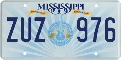 MS license plate ZUZ976