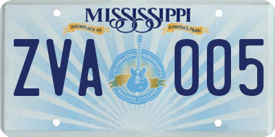 MS license plate ZVA005