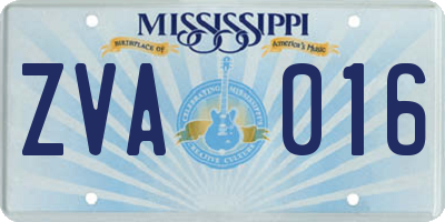MS license plate ZVA016