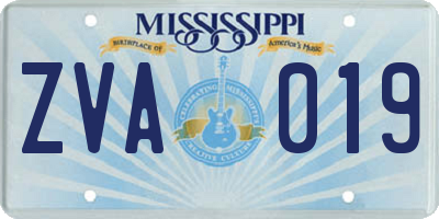 MS license plate ZVA019