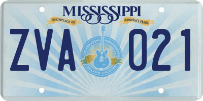MS license plate ZVA021
