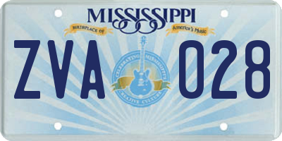 MS license plate ZVA028