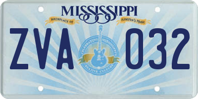 MS license plate ZVA032