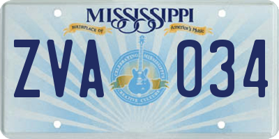 MS license plate ZVA034