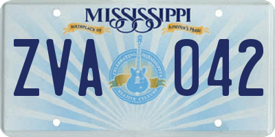 MS license plate ZVA042