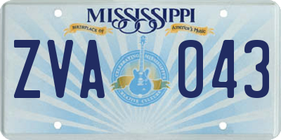 MS license plate ZVA043