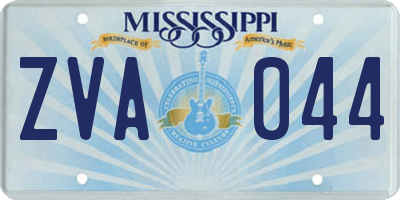 MS license plate ZVA044