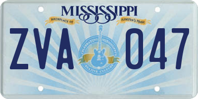 MS license plate ZVA047