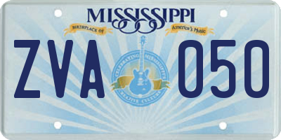 MS license plate ZVA050