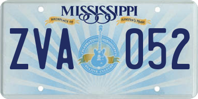 MS license plate ZVA052