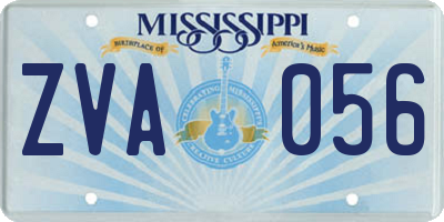 MS license plate ZVA056