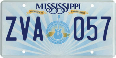 MS license plate ZVA057