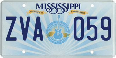 MS license plate ZVA059