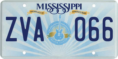 MS license plate ZVA066
