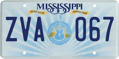 MS license plate ZVA067