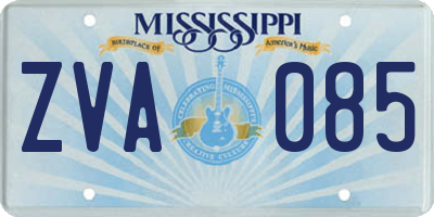 MS license plate ZVA085