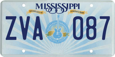 MS license plate ZVA087