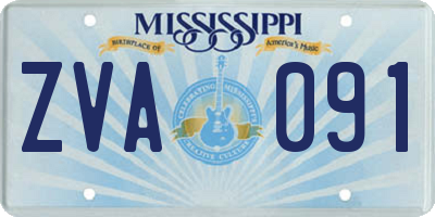 MS license plate ZVA091
