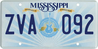 MS license plate ZVA092