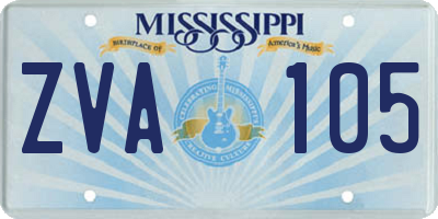 MS license plate ZVA105
