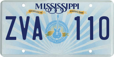 MS license plate ZVA110