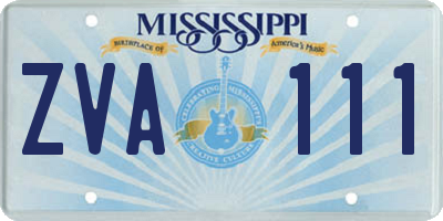 MS license plate ZVA111