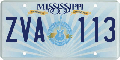 MS license plate ZVA113