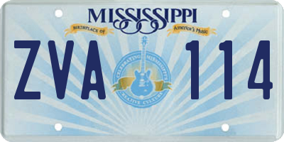 MS license plate ZVA114