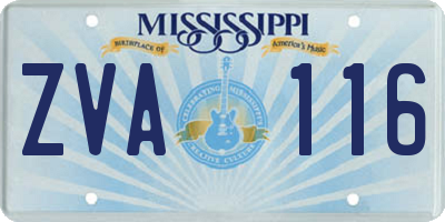 MS license plate ZVA116