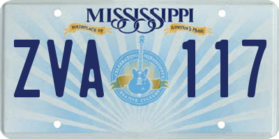 MS license plate ZVA117