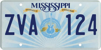 MS license plate ZVA124