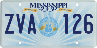 MS license plate ZVA126