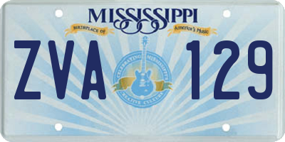 MS license plate ZVA129