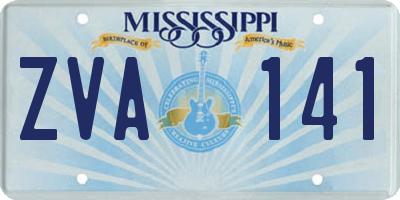 MS license plate ZVA141